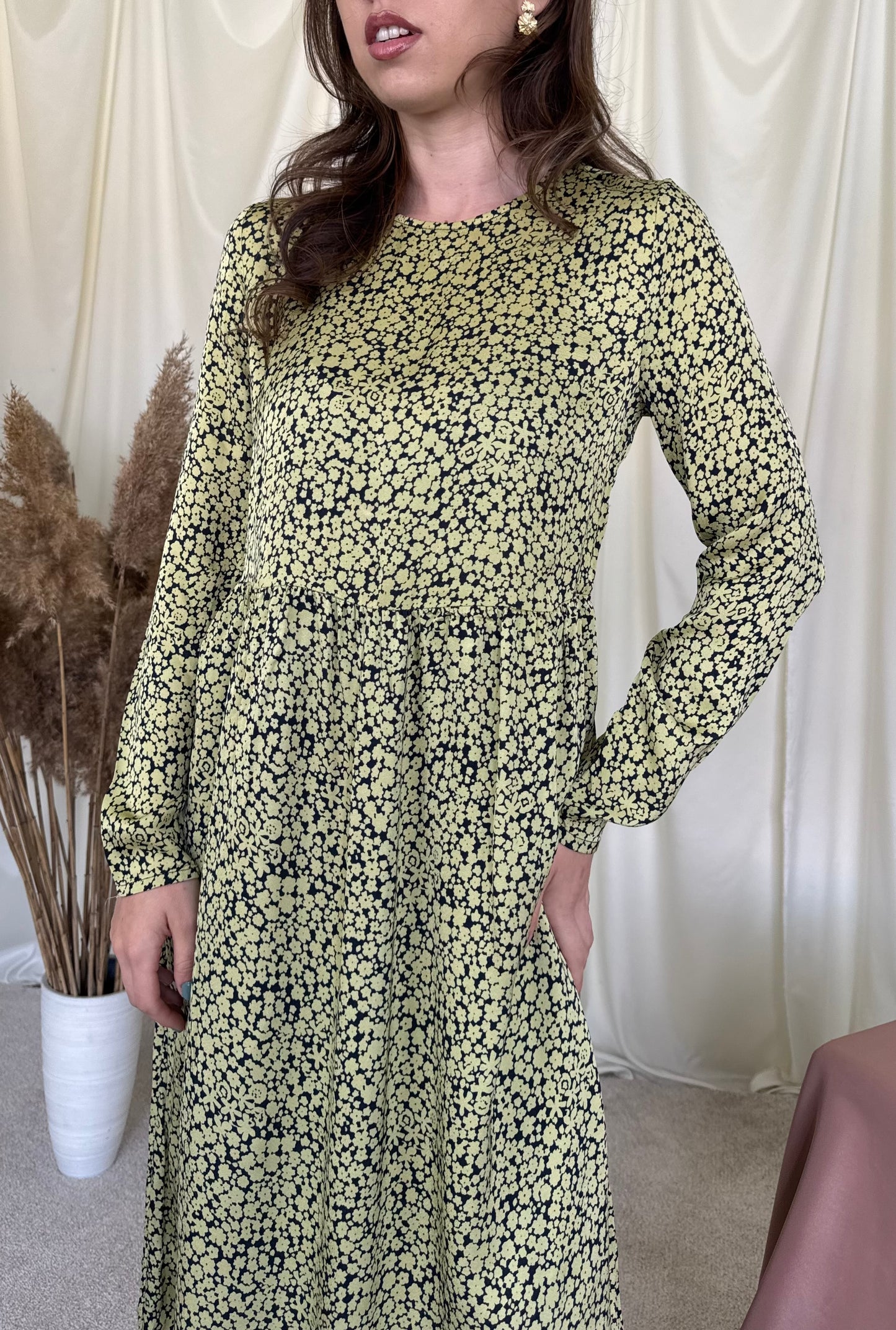 Rochie cu print SAMSOE SAMSOE din 100% vascoza 
(Mărimea S)