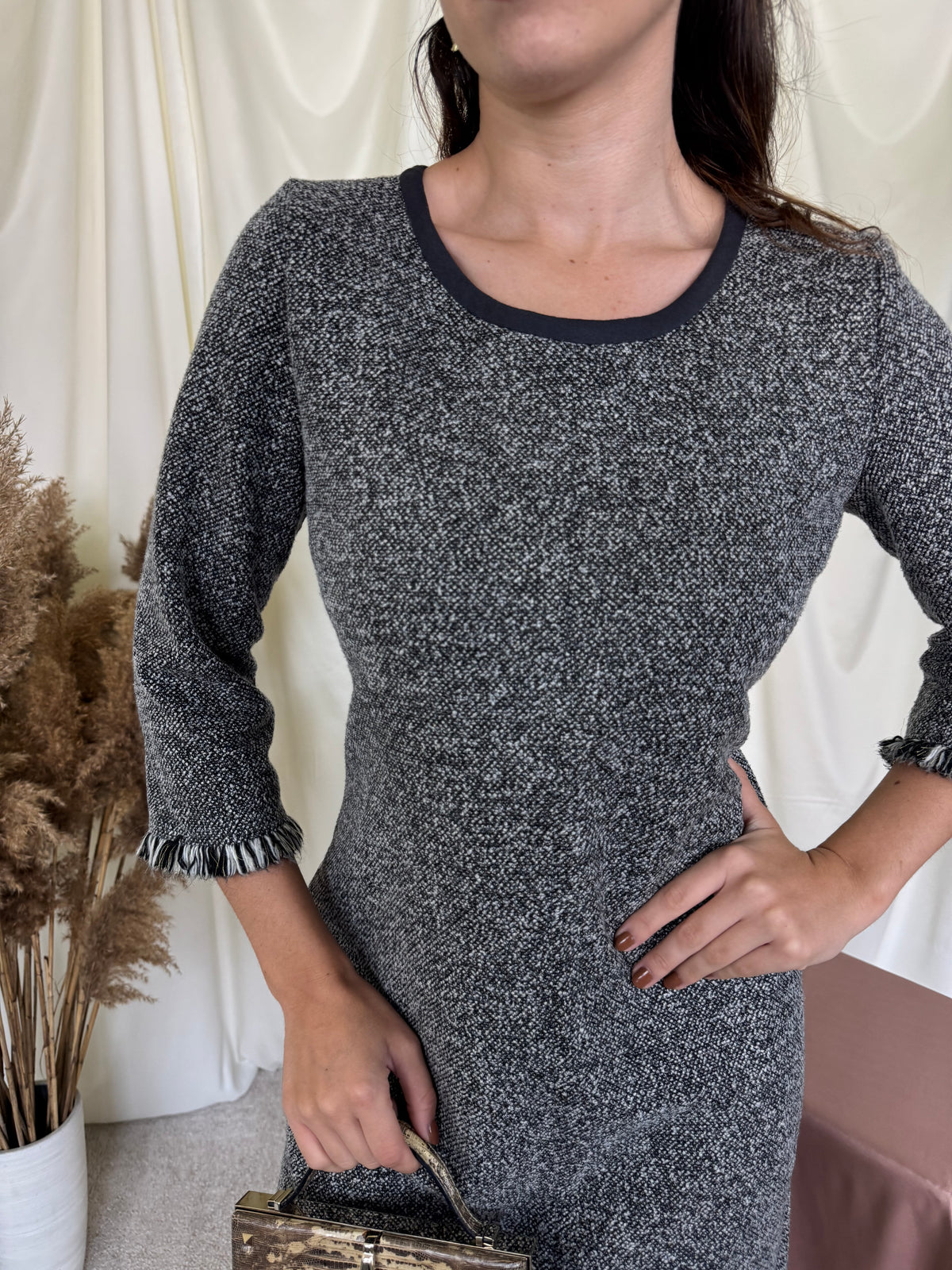 Rochie premium Marella din tWeed cu talie marcata ( mărimea S/M)