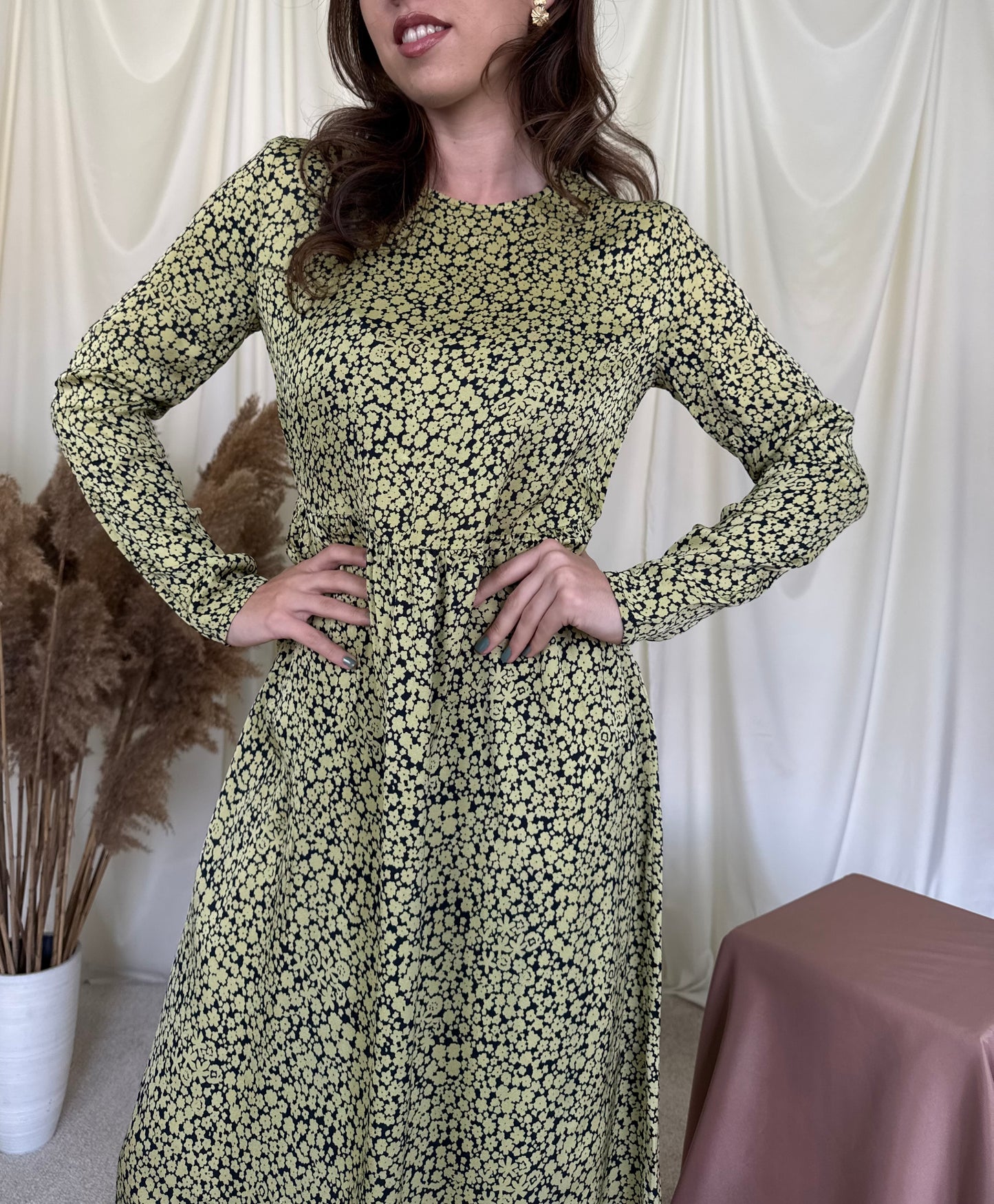 Rochie cu print SAMSOE SAMSOE din 100% vascoza 
(Mărimea S)