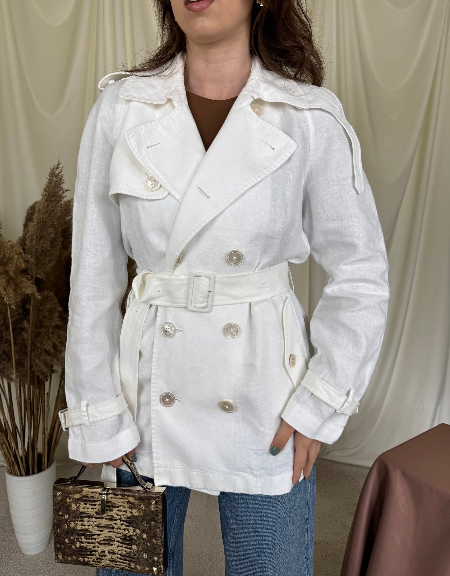 Jachetă RALPH LAUREN din 100% in cu cordon pentru ajustare taliei 
(Mărimea M/L)