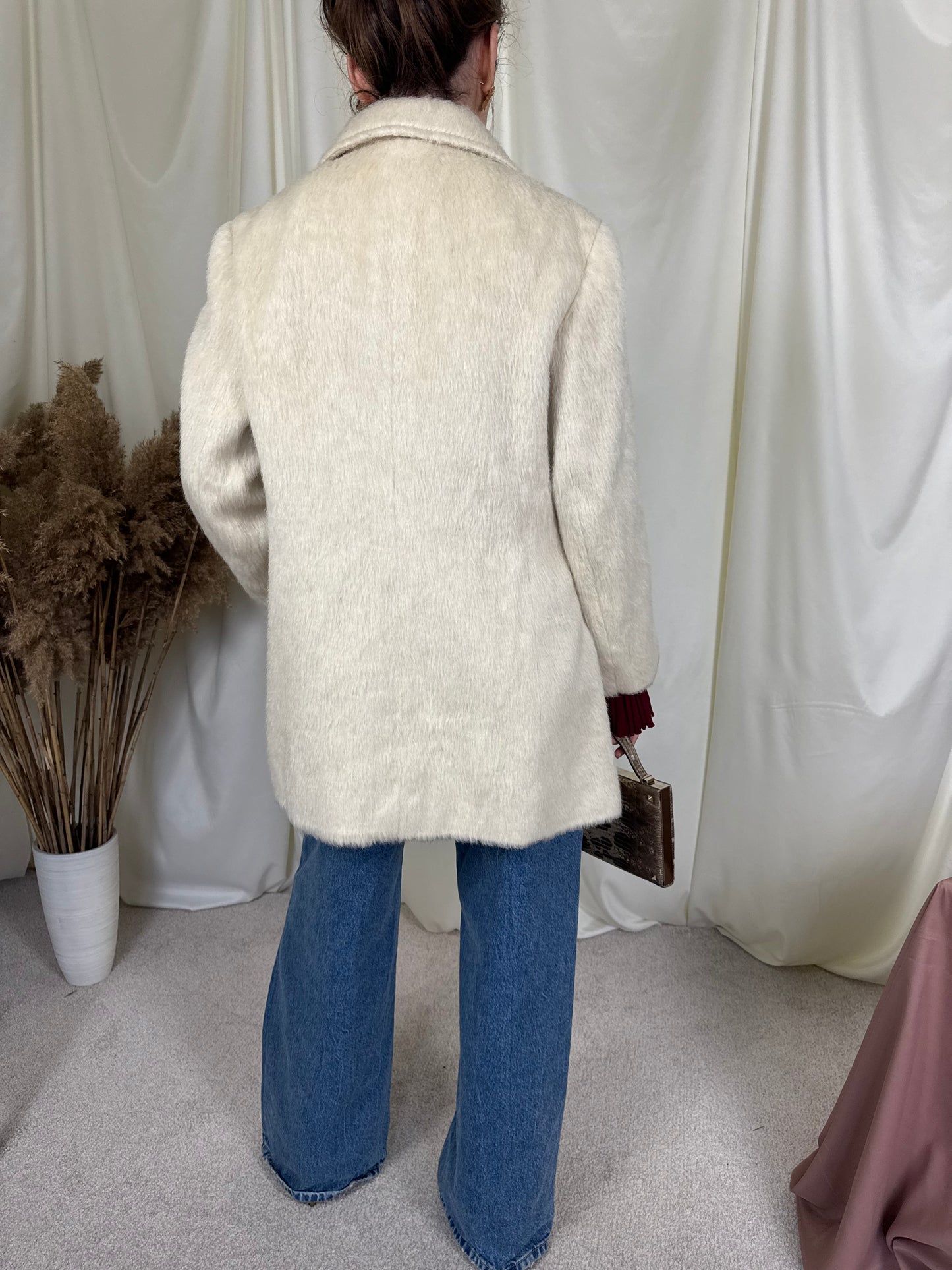 Palton vintage divin din stofă lână și mohair( mărimea M)