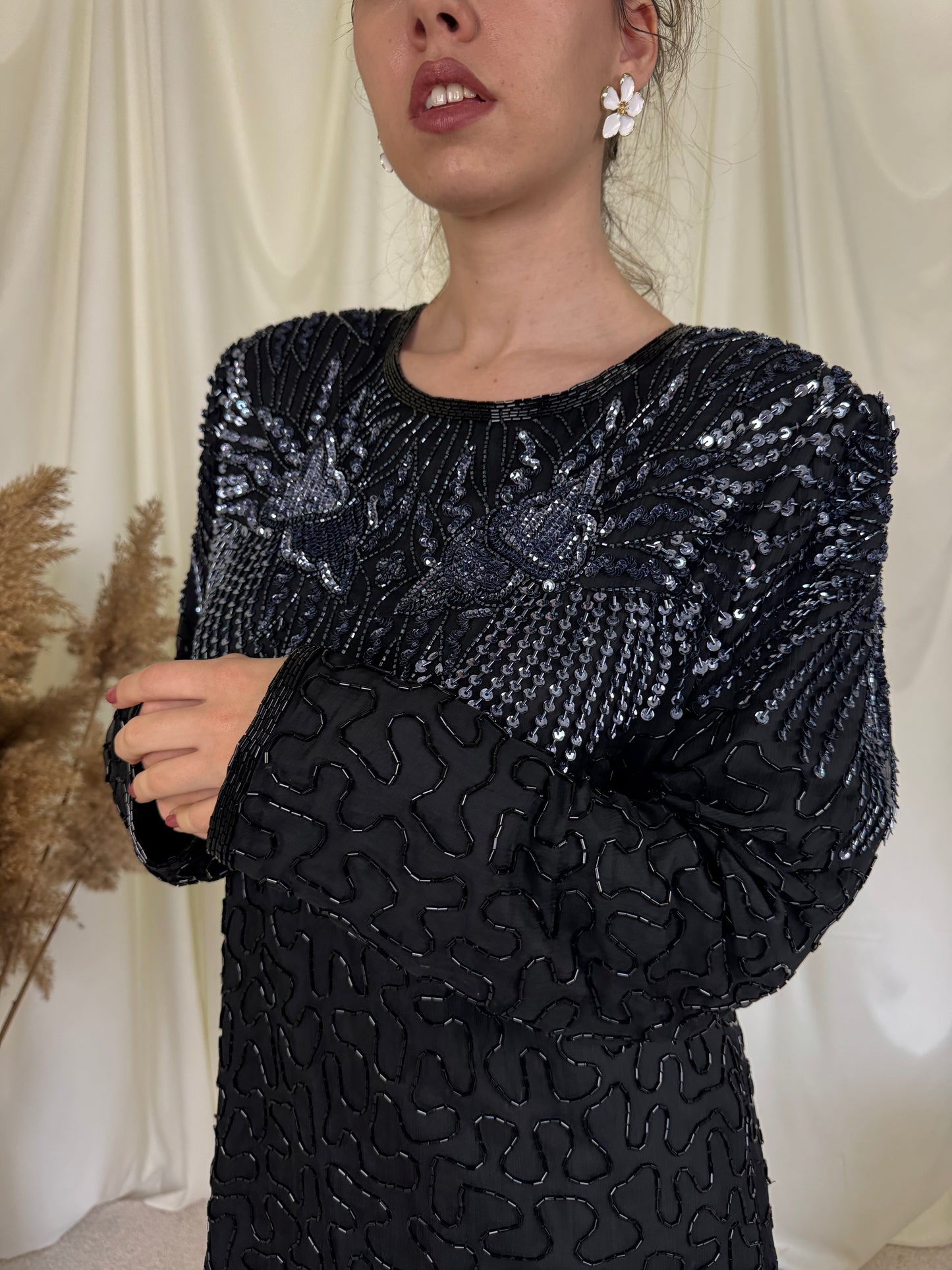 Piesa vintage din mătase naturală ( mărimea L)