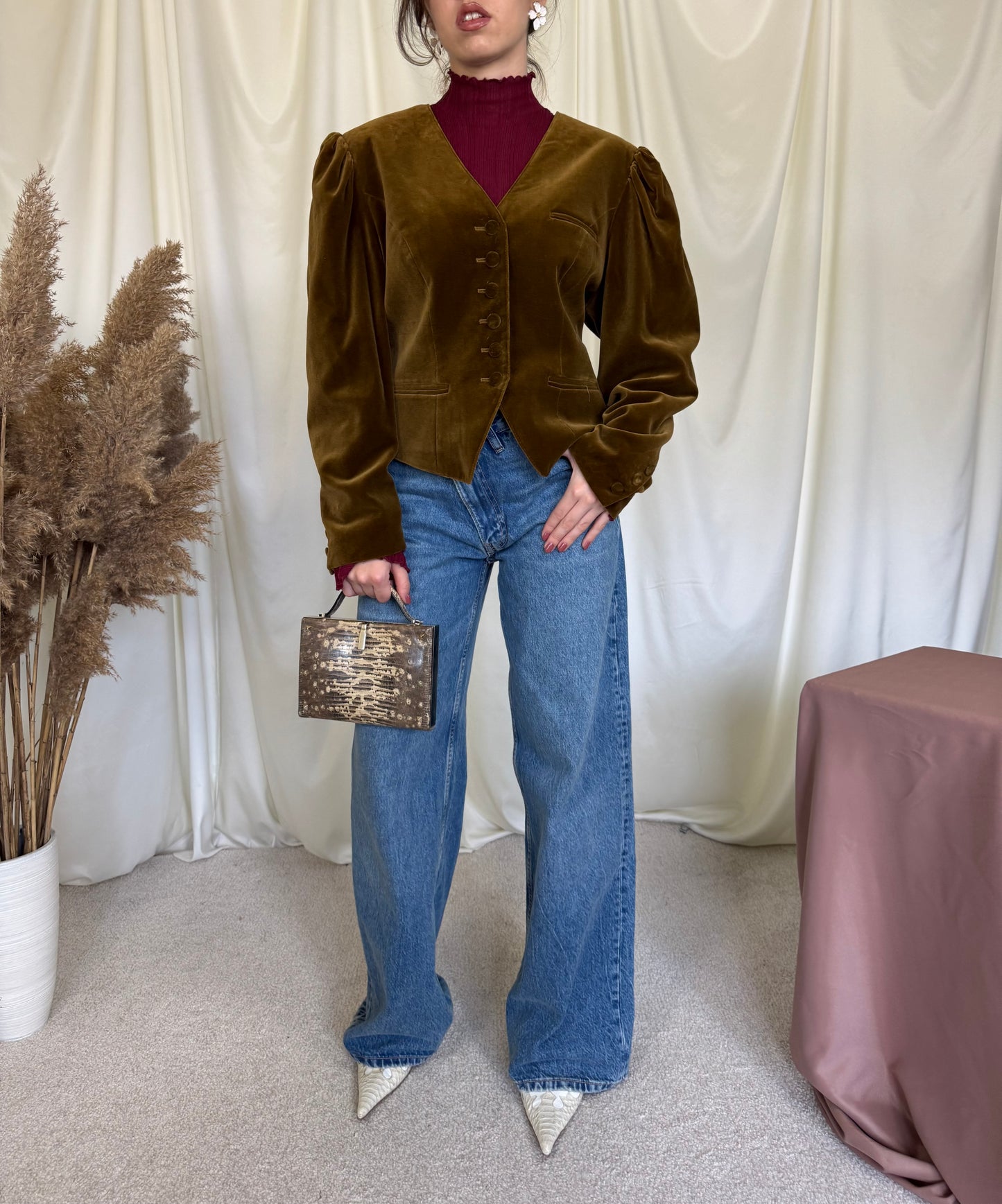 Sacou vintage superb din catifea de bumbac ( mărimea M-L)