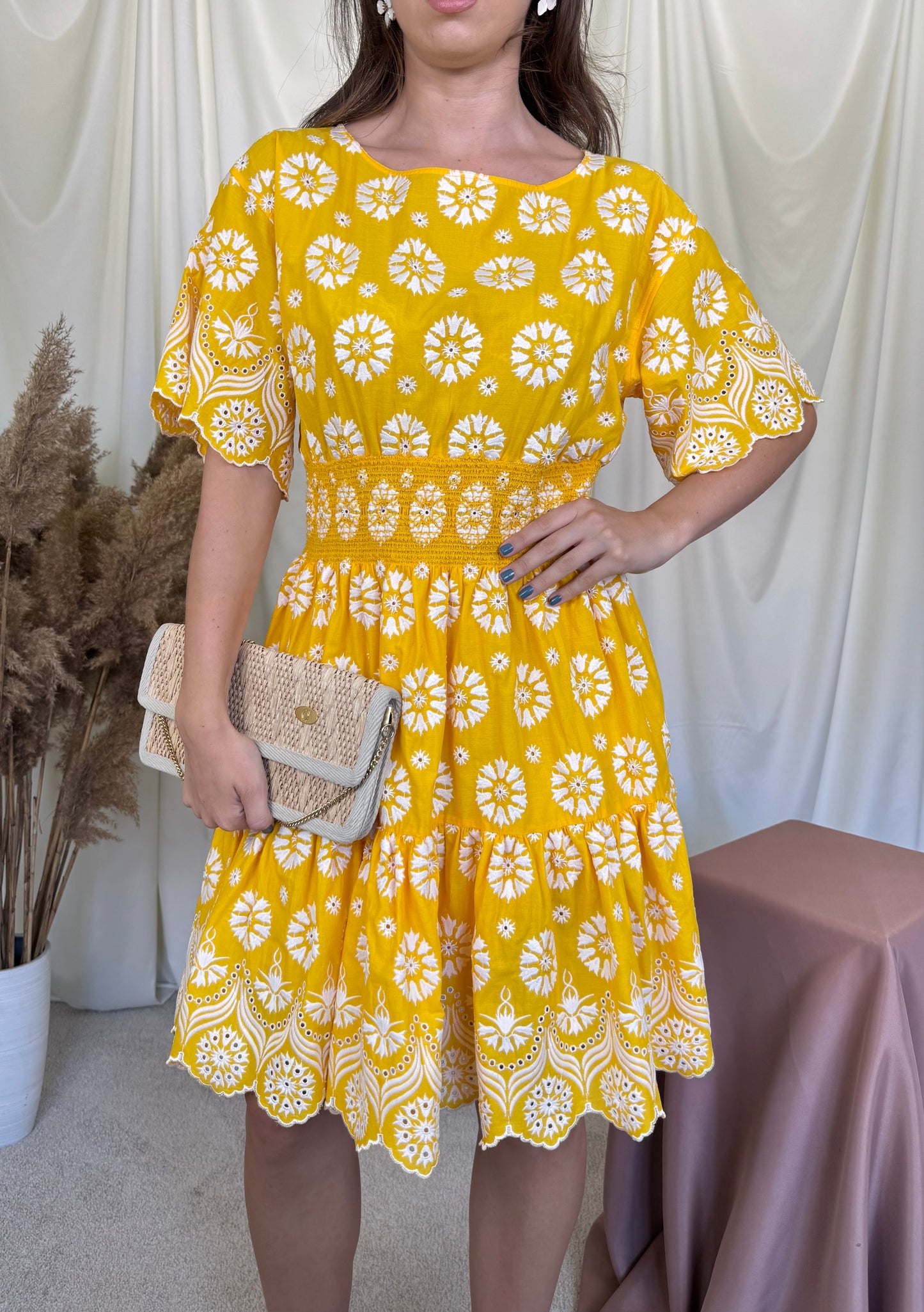 Rochie premium Tory Burch din bumbac cu talie elastică ( mărimea M)