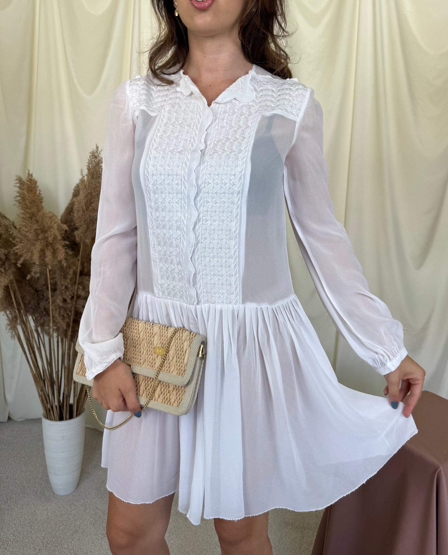Rochie Isabel Marant cu broderie, semi transparentă- de vară ( mărimea S)