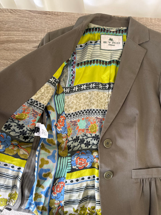 Sacou luxury ETRO din bumbac, talie cambrata, nasturi inscripționați cu brandul 
(Mărimea S)