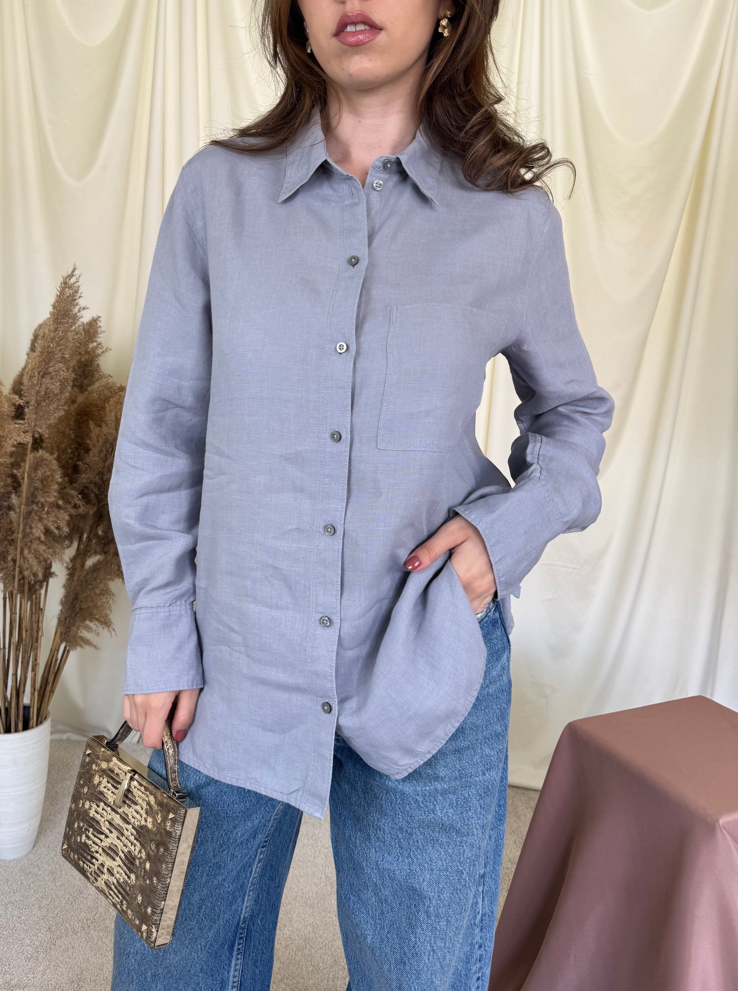 Cămașa din in MARC O’POLO cu fit oversized 
(Mărimea M/L)