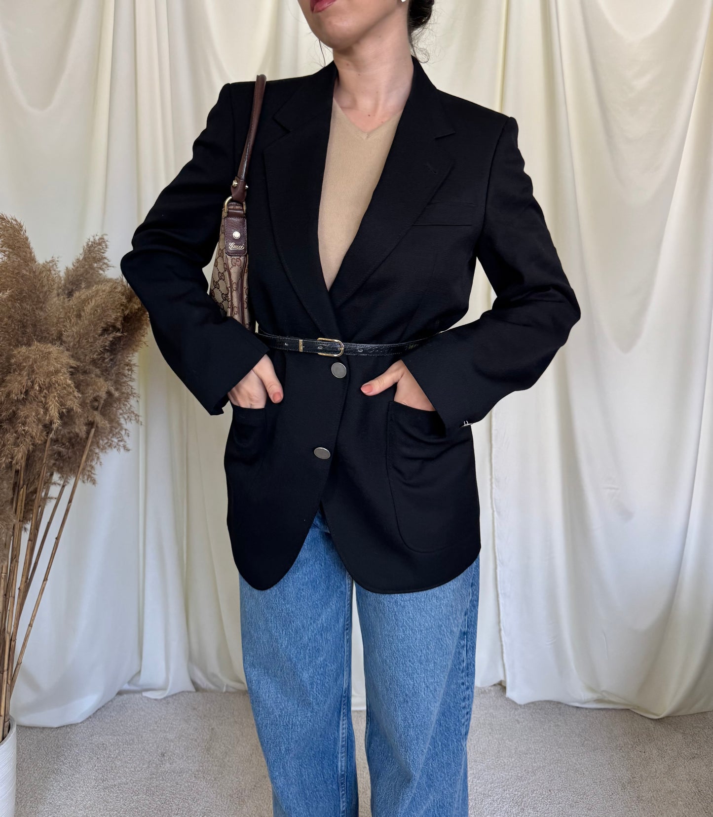 Sacou vintage superb din stofă cu structură, mărimea S - fit oversized