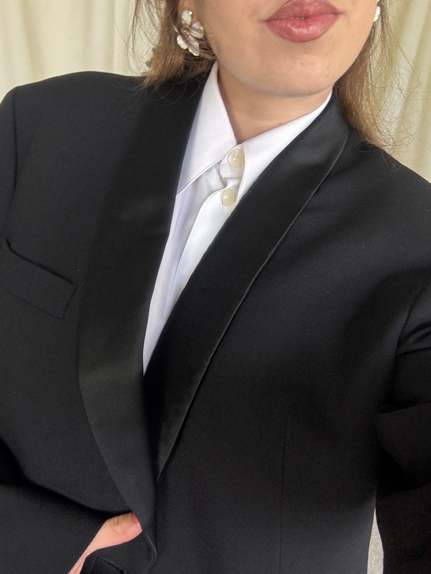 Sacou vintage din stofă mai groasă- cu structură,  100% lână, (mărimea M/L)