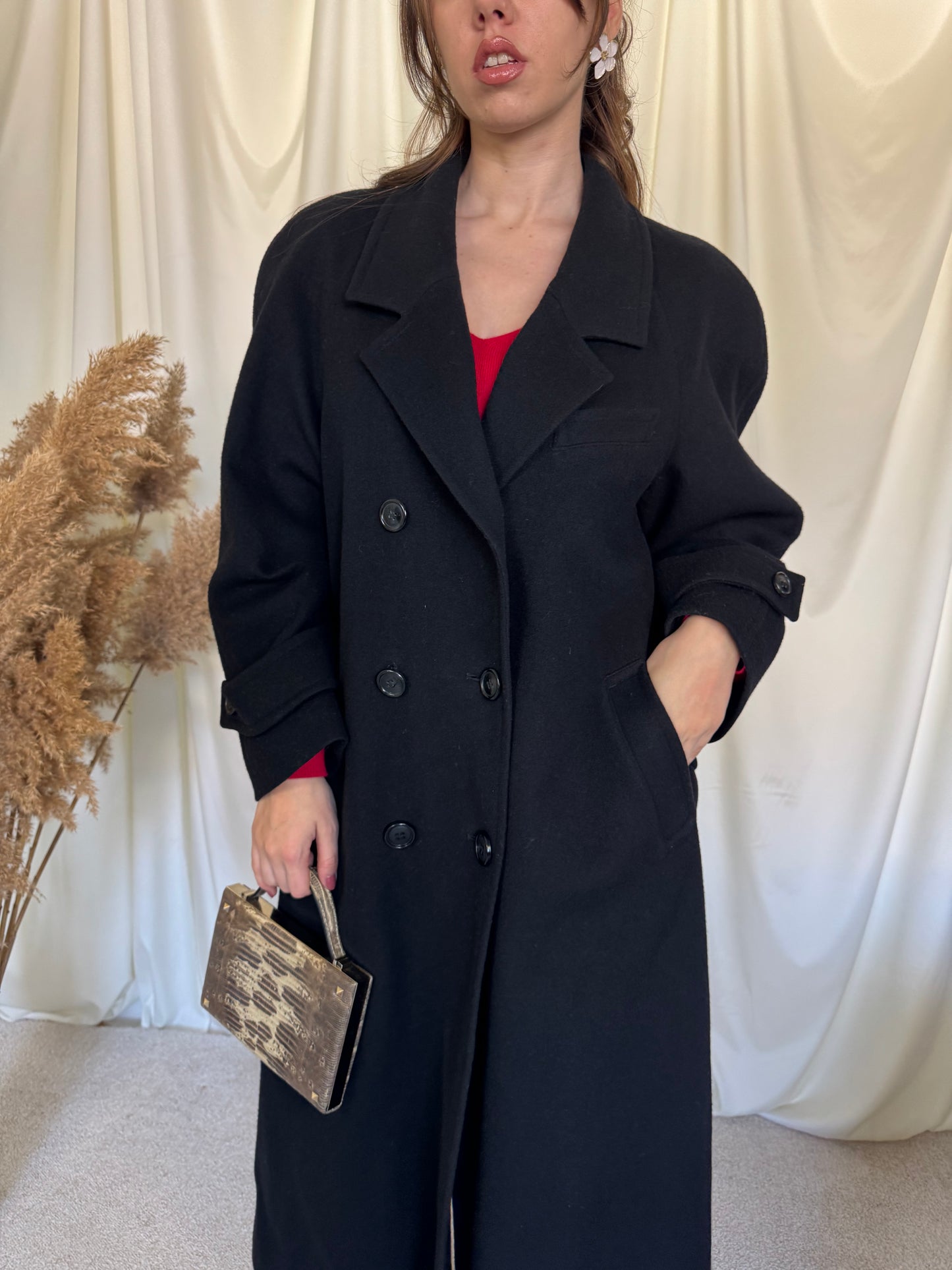 Palton vintage superb din 100% lana, fit oversized ( mărimea L)