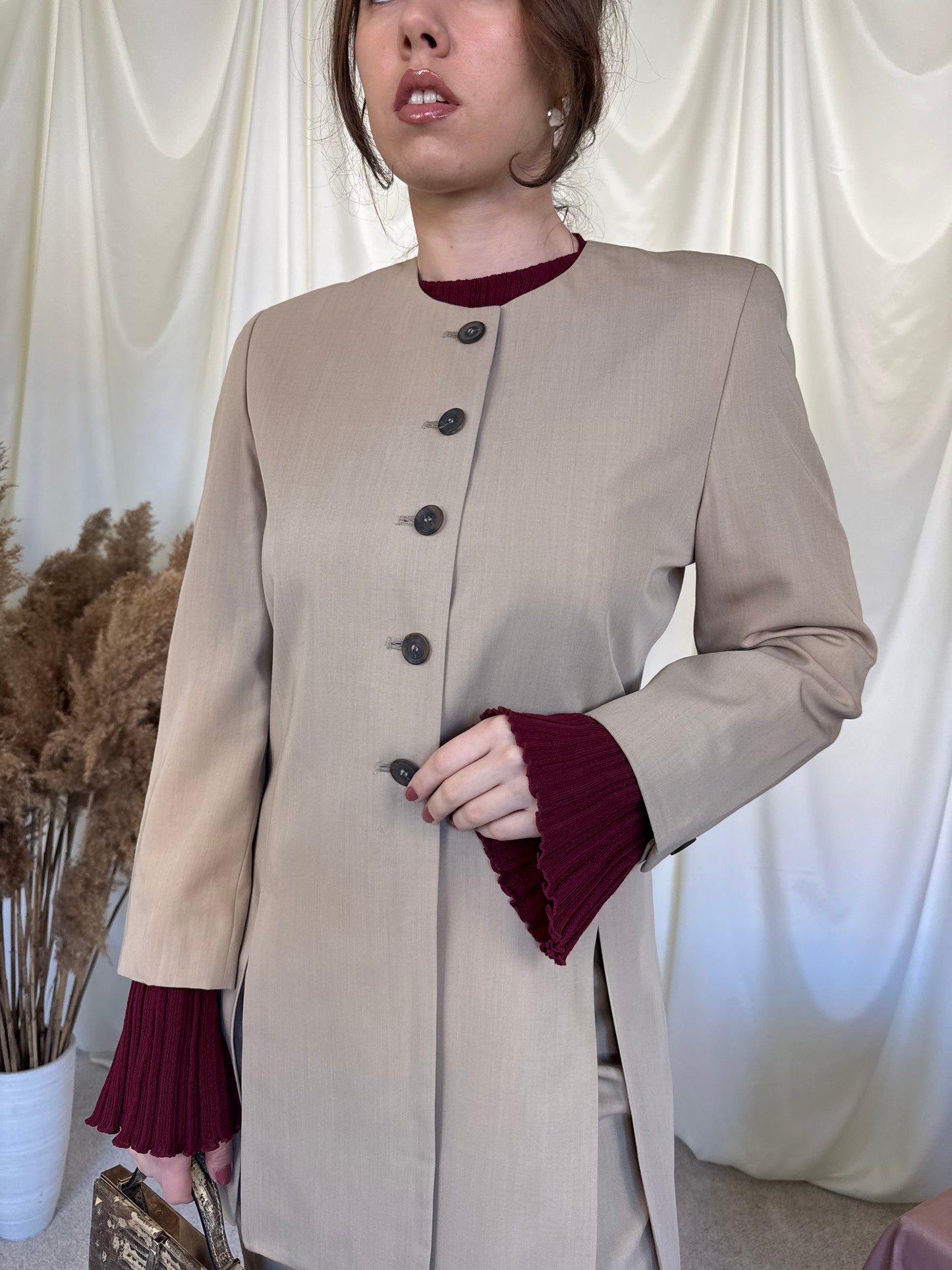 (BACK IN STOCK) Sacou vintage + pantalon cu talie înaltă ( S)