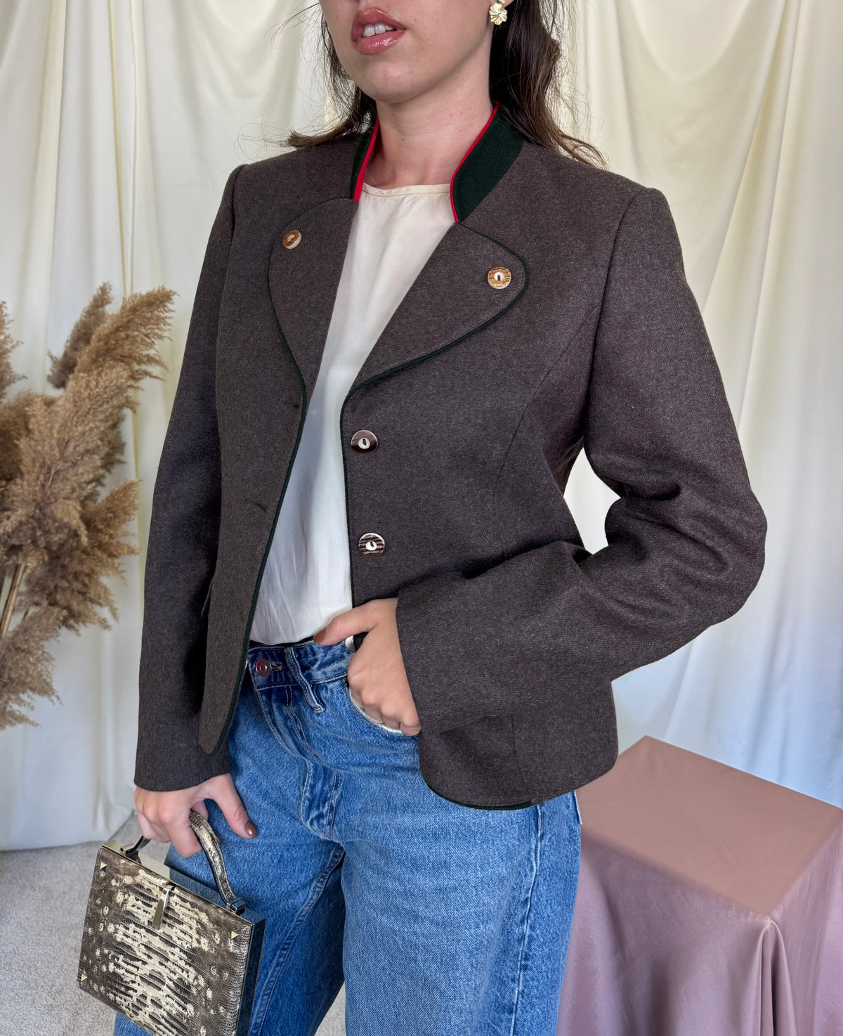 Sacou vintage tip jachetă din 80% lana și cașmir ( mărimea 38/M )