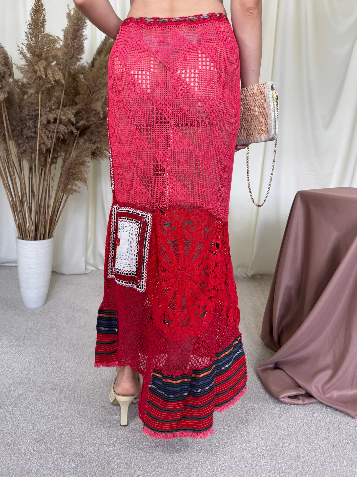 Piesă HANDMADE versatila de vară realizată manual, croset din bumbac, talie ajustabilă ( mărimea M-M/L)