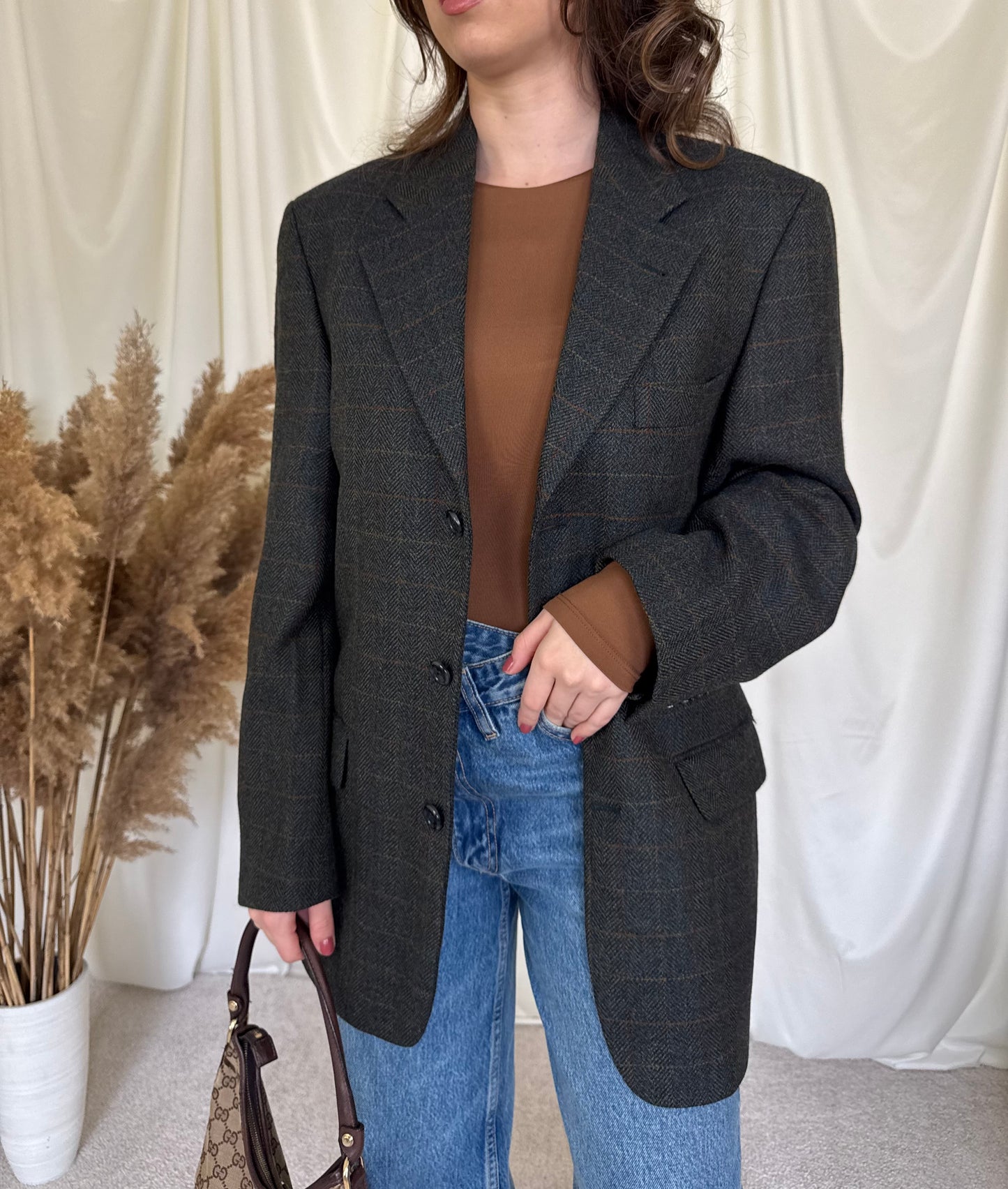 Sacou din 100% lână, mărimea M/L, fit oversize