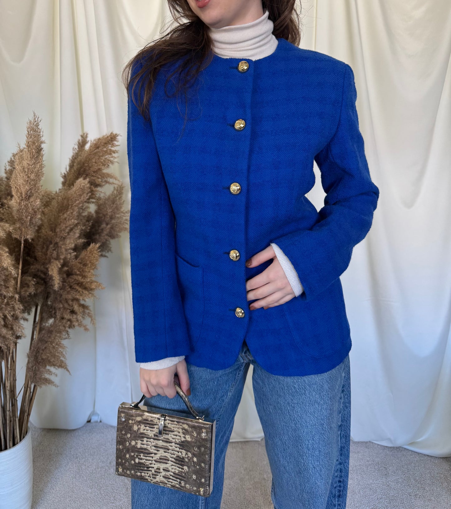 Piesa vintage VALENTINO de colecție, stofă din lână (Mărimea S)