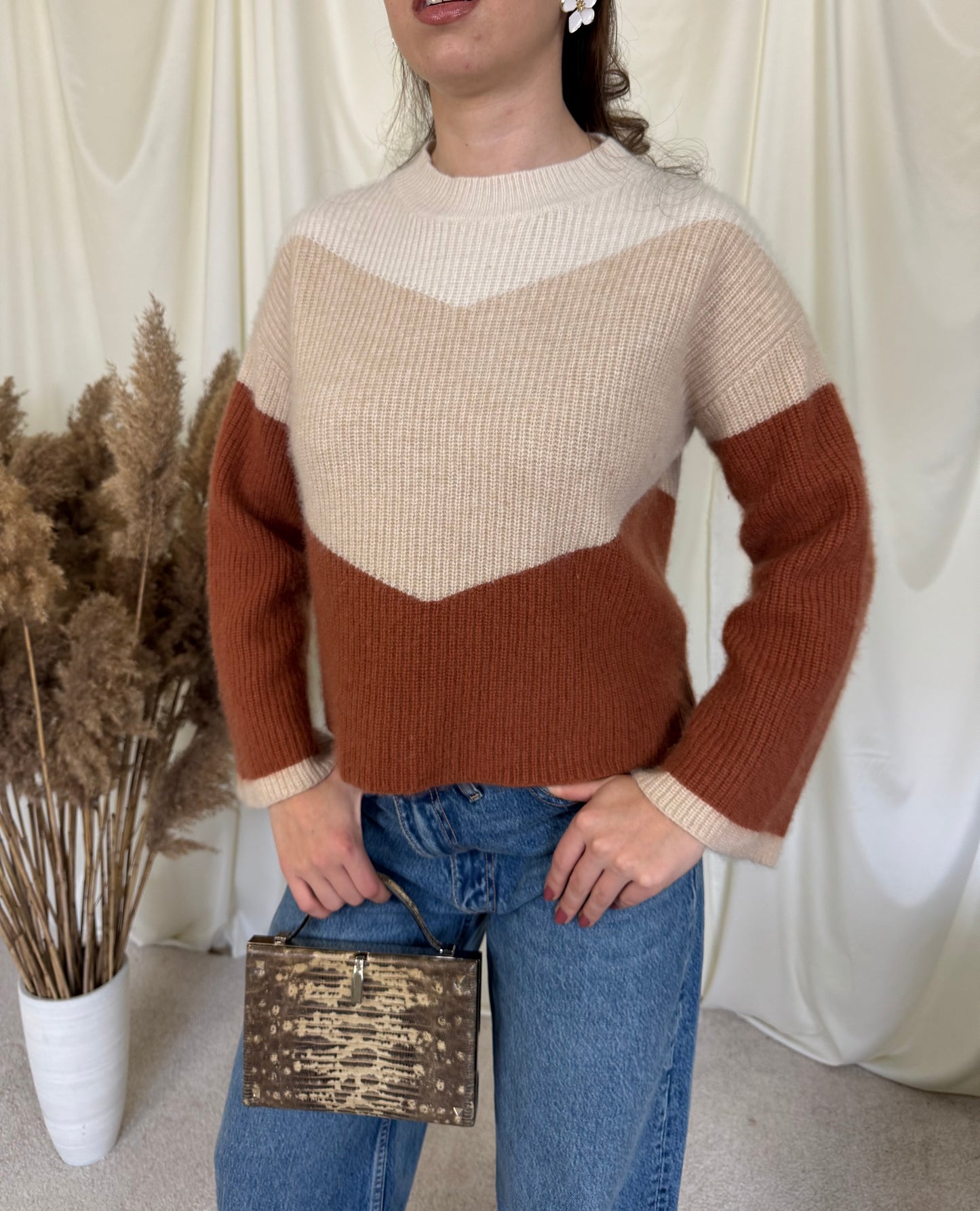 Pulover gros din cașmir și lana ( mărimea S)