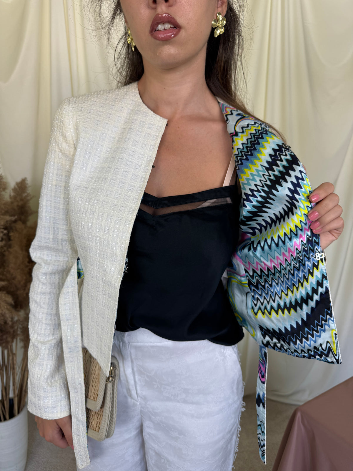 Sacou-jacheta luxury Missoni din bumbac și căptușeală cu print ( mărimea XS-S)