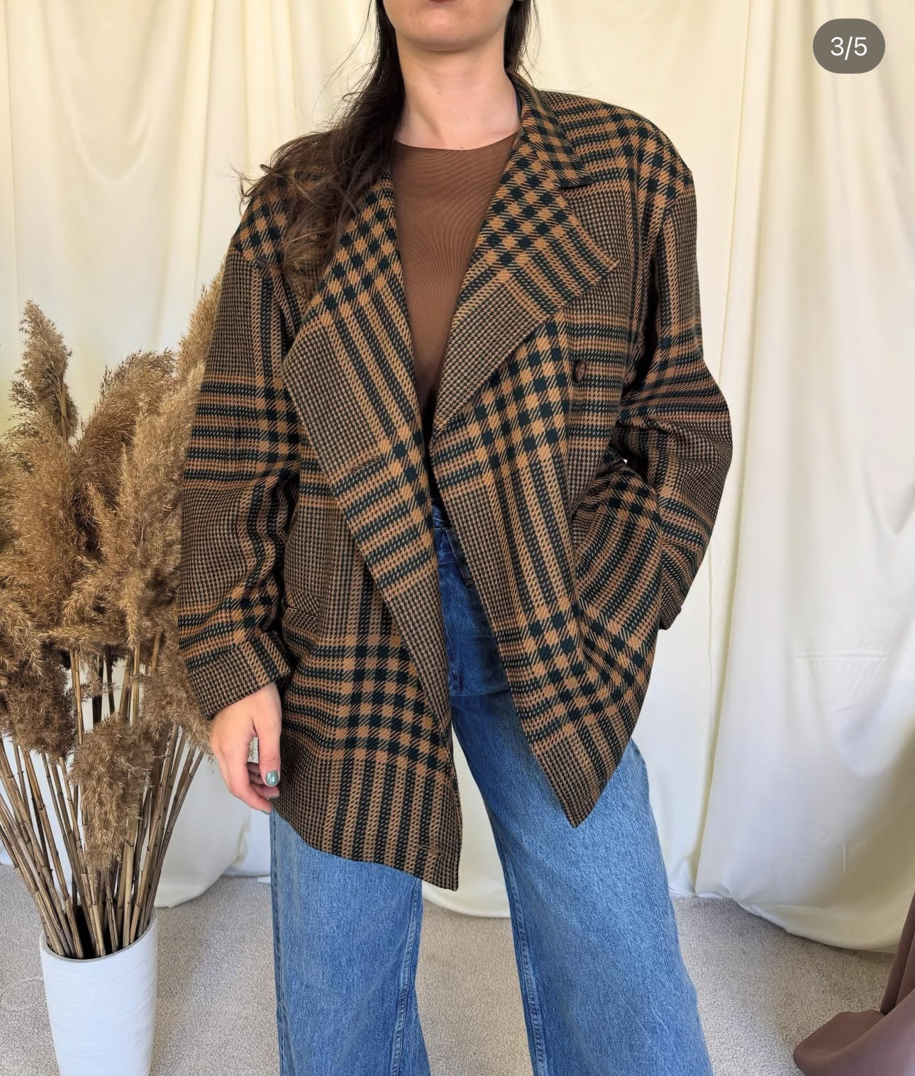 Jacheta vintage din 100% lână( mărimea M-L)