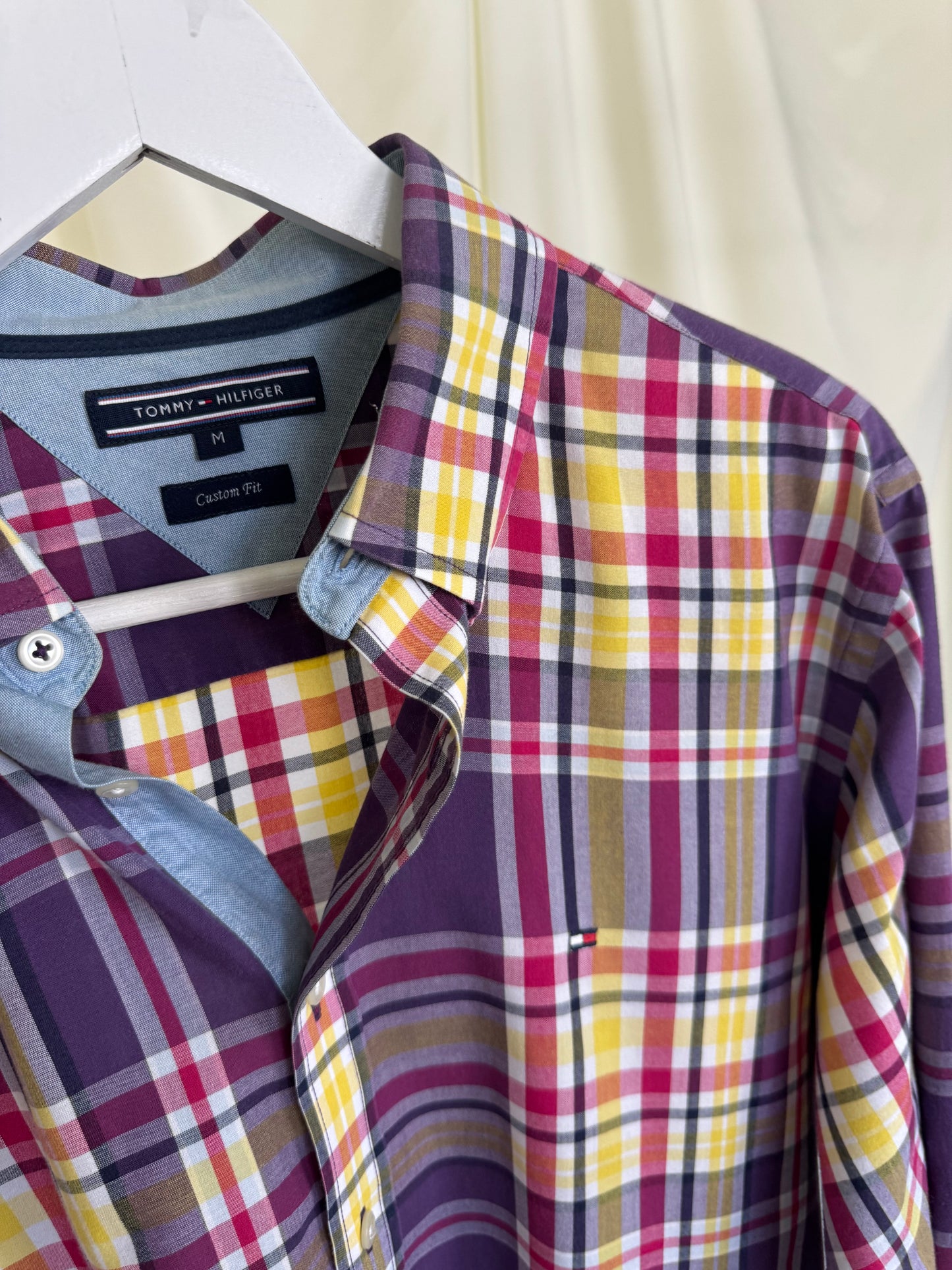 Cămașă Tommy print carouri din 100% bumbac 
(Mărimea M)