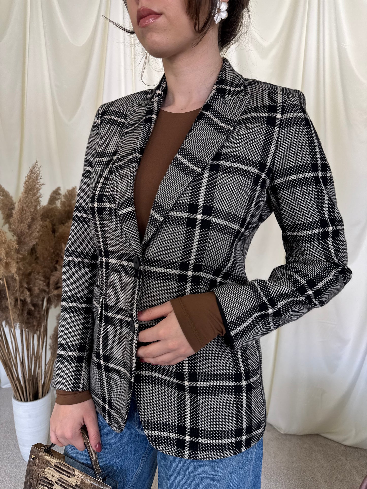 Sacou vintage de calitate, made in Italy, model cambrat 
(Mărimea S)