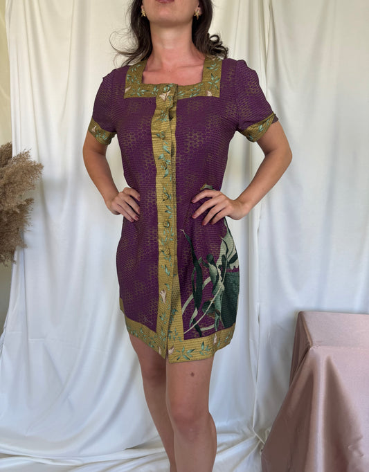 Rochie vintage din matase naturala ( S)