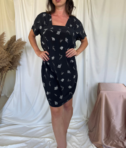Rochie vintage din matase naturala ( S-M)