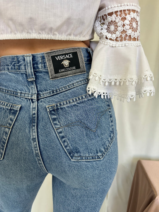 Blug vintage VERSACE talie inalta (XS-S)